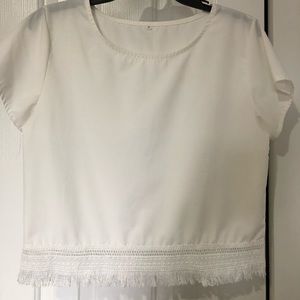 White shirt with lace bottom